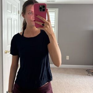 Theory Navy Short Sleeve Top